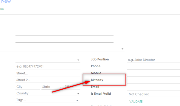 MechSoft Blog- CloudOffix Kişi Kartı Yapılandırma - Doğum Günü Ekleme