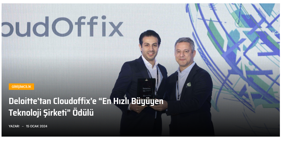 Deloitte'den CloudOffix'e Ödül